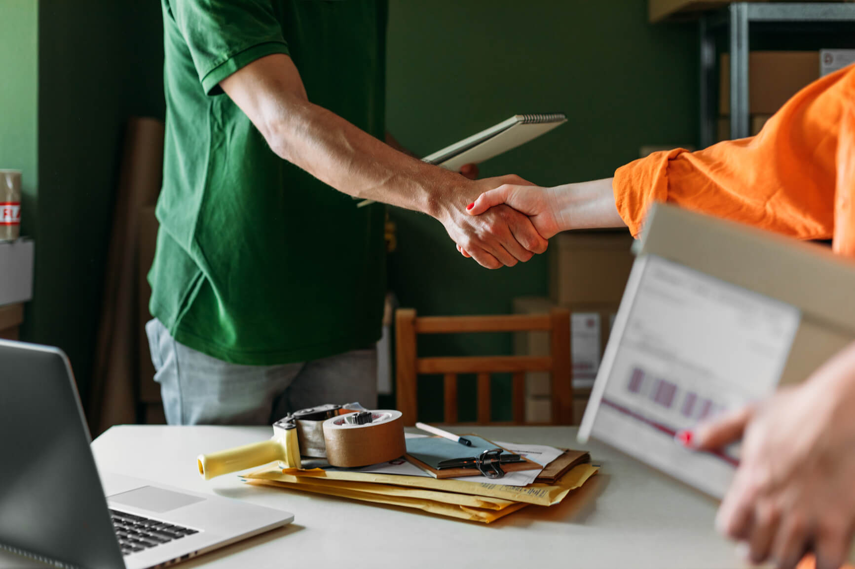 Two people shaking hands